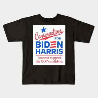 Conservatives For Biden, I can't support the GOP candidate Kids T-Shirt